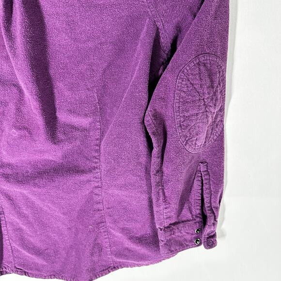 Woolrich Button Up Shirt Women Size M Purple Long Sleeve 100% Cotton Western - Picture 4 of 9